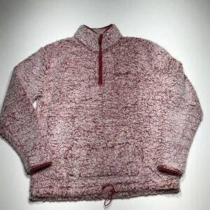 Serra Zip Up Red Sherpa Sweater